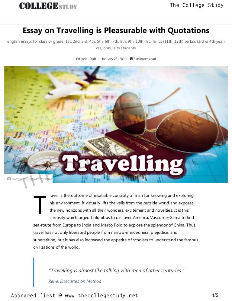 travel and culture essay pleasure of travelling quotes